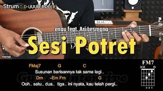 Sesi Potret - eńau feat. Ari Lesmana | Tutorial Chord Gitar Mudah dan Lirik