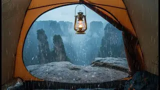 I Camped on a Floating Mountain: Heavy Thunderstorm Survival at 4000ft (Rain ASMR)