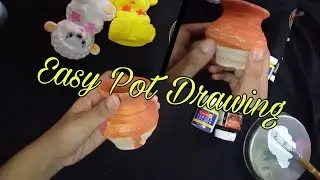 Easy pot art with using only two colours ||