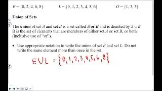 Math 30-2 Logical Reasoning and Set Theory &rarr; Lesson 2: Set Theory Part II