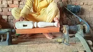 How to Turn a Wooden Cot Leg on Lathe | Woodturning for Beginners | DIY Furniture Project