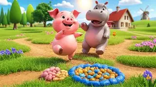 Funny Pig Piko & Hippo&rsquo;s Farm Adventure | Kids Cartoon Story for Children