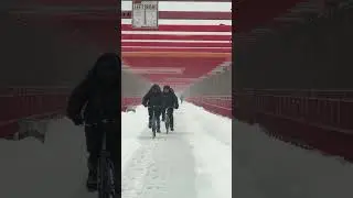These Cyclists Are Actually Insane #wintercycling #snow #brave