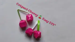 Easy Origami Cherry 🍒 | DIY Paper Fruit Tutorial/آموزش اوریگامی میوه گیلاس