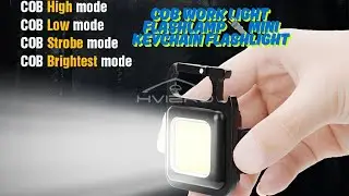 COB Work Light Flashlamp 🔦 Mini Keychain Flashlight | USB Rechargeable, Waterproof & Outdoor Ready!