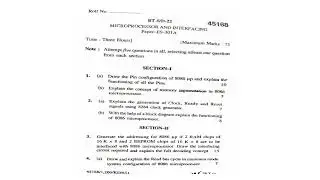Microprocessor and Interfacing KUK University BTech 5th Semester 2022 Question Paper