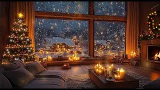 Christmas Cozy Cabin Fireplace 🎄🔥 Warm Holiday Ambience for Sleep, Relaxation & Stress Relief