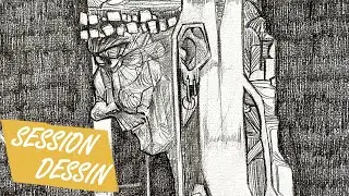 Session dessin | La pierre et l'eau | Composition intuitive au crayon #2