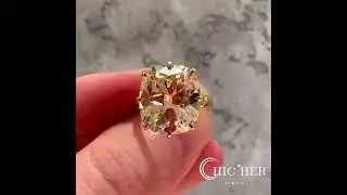 5ct Cushion Cut Yellow Sapphire Engagement Ring