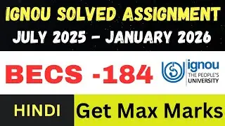 BECS 184  solved assignment 2026 ll Hindi Medium ll JUL25-JAN26