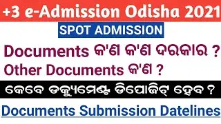 +3 SPOT Admission Documents Deposit Date & Time, Documents Required, Other Documents, Annexure-A
