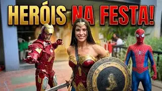 ENTRADA PERSONAGENS VIVOS: MULHER MARAVILHA + HOMEM DE FERRO + HOMEM ARANHA (PETER PASSOS EVENTOS)