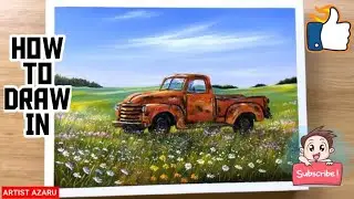HOW TO DRAW CAR IN ACRYLIC PAINTING | ARTIST AZARU | 2020