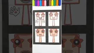 Sprunki OC Ten Numberblocks Creative Carboard Box Piece Putting Challenge #sprunki #challenge #art