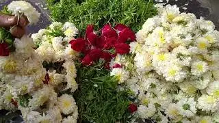 Work from home Jobs చామంతి గులాబీ ఫాస్ట్ గా కట్టడం నేర్చుకోండి Flower Garland Tutorial Husnara Vlogs