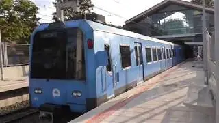 Euskotren - Unidad histórica 308 saliendo de Sondika con destino Lutxana