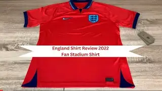 2022 England Red Away Stadium Shirt With Collar Nike Dri Fit Fan Version Up Close Review