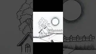 Let&rsquo;s Sketch a Beautiful Cottage Scenery with Pencil | Easy & Relaxing Drawing