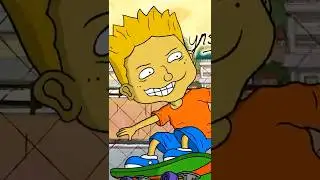 Bart Simpson en Rocket Power! | Los Simpson | #shorts