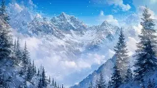Majestic Winter Mountains ❄️ | Relax Music for Tranquil Moments #RelaxMusic #WinterMountains #Snowy