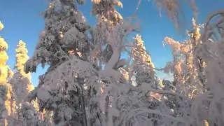 cross-country skiing downhill hyperlapse in -38degC