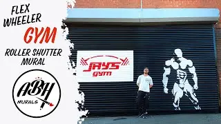 Flex Wheeler Body Building Mural - Gym Shutter Door Painting | ABH Murals 🇬🇧