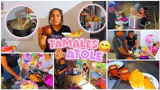 Hice TAMALES y ATOLE por PRIMERA VEZ 😱👩‍🍳 Tradicion Mexicana 🇲🇽 vlog Cocina Conmigo