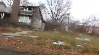 Driving down streets of Detroit Gratiot Avenue and 6 Mile area