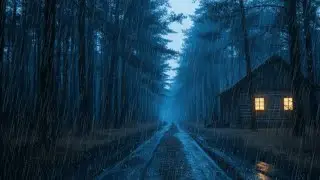 Heavy Rain Sounds for Deep Sleep 🌧️ Dark Night Cabin | Insomnia Relief