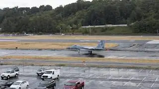 FOUR F-15 Fighter Jets Take Off From Boeing Field - Seattle, Washington