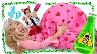 たすけて！プリンセスが注射で妊娠⁉️大きなお腹がイタイよ〜😂おもしろ動画【寸劇】実験道場 HAPPY DOJO