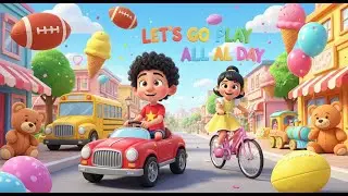 Let&rsquo;s Go Play All Day | Fun Kids Song | Vehicles, Toys & Ice Cream | BebeFunn | 3D Cartoon For Kids