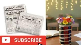 MOLD NEWSPAPER INTO A FLOWER POT...#diy #colourpapercraft #viral #painting #wastematerialcraft #diy 