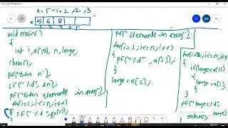 C Lecture 18: copy array elements into other array,  largest element, linear search, rotate array