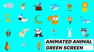 20 Animated Animals Green Screen, Cartoon Animals Green Screen, All Animals Green Screen