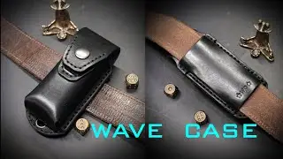 EDC leatherman Wave, Charge TTi, Skeletool belt pouch - leather pattern - White Witcher design.