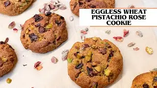 The One- Whole wheat Pistachio Rose Cookies Eggless Recipe