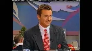 Sandy Roberts buys Bruce McAvaney some milk at 1998 Nagano