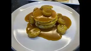 Scotch Pancakes   Drop Scones w Bananas & Butterscotch Sauce
