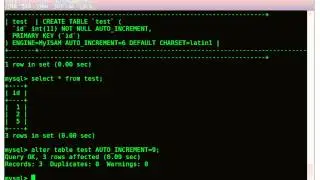 MySQL reset auto increment value