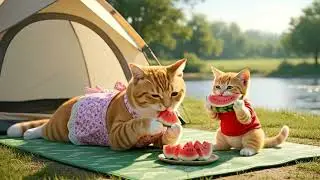 Heartwarming! Mama Cat Takes Kitten Camping 🏕️ &mdash; Cozy Tent Nights & Nature Fun