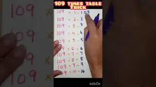 109 times table trick | 109 ka table | 109 table | tricks#youtubeshorts #mathshorts