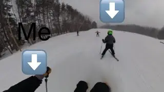 I almost hit a kid!! Skiing with @roccozaccaria6788 at Greek peak, NY.