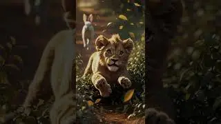 Cute Rabbit And Lion Cub Emotional Story 🥲#rabbit #lioncub #rabbitstory#emotional