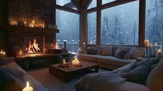 Magical Winter Night &ndash; Fireplace Crackling & Heavy Snow Sounds for Deep Sleep and Relaxation
