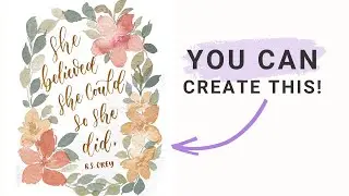 Easy Watercolor Floral Wreath with Calligraphy Quote for Beginners | Simple Painting Ideas