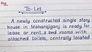 Advertisement To-Let | To-Let | Advertisement writing | Writing | handwriting | Eng Teach