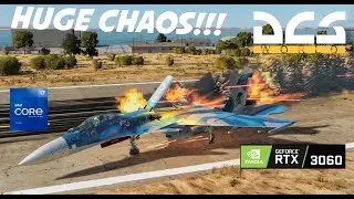 DCS WORLD Satisfying Airplane Crashes, Enemy Airfield Landing (Su-33, F18E Hornet, A10, Mig-29)