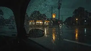 Heavy Rain from a Stationary Car Window with Thunder, Relaxing Sounds for Insomnia, Stress Relief