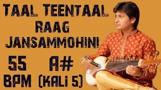 Teentaal Lehra, 55 BPM, Raag Jansammohini, Scale A#(Kali 5) #instrumental #lehra #teentaal #music